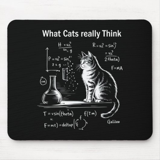 Funny Cat Physics Humor Design What Cats Really Th Muismat (Voorkant)