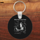 Funny Cat Physics Humor Design What Cats Really Th Sleutelhanger (Voorkant)