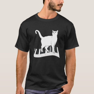 Funny Cat Piano Music voor pianospelers Cat Piano T-shirt