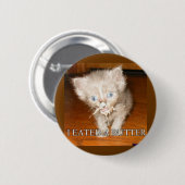 Funny cat pin ronde button 5,7 cm (Voorkant /achterkant)