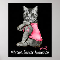 Funny Cat Pink Ribbon in oktober Draag we roze Bre