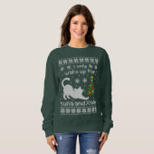Funny Cat Pixel Knit Ugly Christmas Trui (Voorkant volledig)