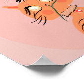 Funny Cat Plant Leaf Cartoon Poster (Hoek)