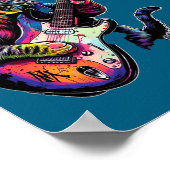Funny Cat Playing Guitar Rock And Roll Men Women K Poster (Hoek)