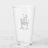 Funny Cat Plays Drums, Cat Drummer, Drummer Gift Glas (Achterkant)