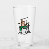 Funny Cat Plays Drums, Cat Drummer, Drummer Gift Glas (Voorkant)