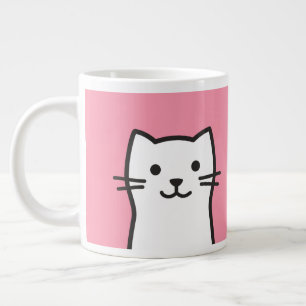 Funny cat portret extra grote beker