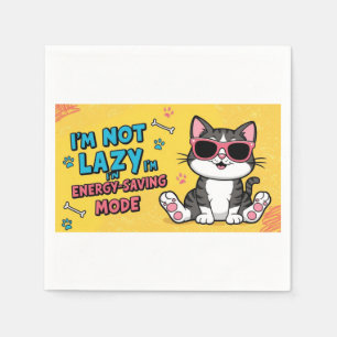 Funny Cat Poster Cartoon met zonnebril Servet