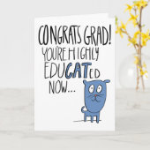 Funny Cat Puns Afstuderen Kaart (Gele Bloem)