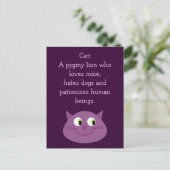 Funny Cat Quote Cute  Charge Briefkaart (Staand voorkant)