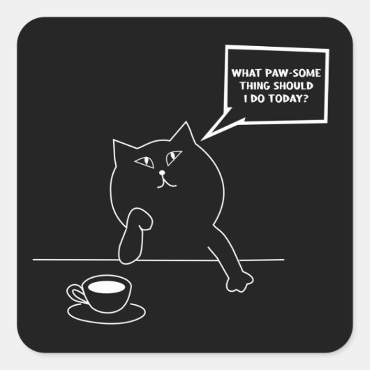 Funny Cat Quote, grappig denkend Sticker (Voorkant)