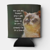 Funny Cat Quote, kijk naar je Blikjeskoeler (Achterkant)