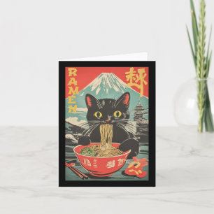  Funny Cat Ramen Anime Cat Japanese Graphic Kaart