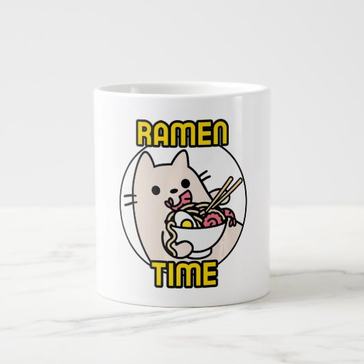 Funny Cat Ramen Dierenvriend Pet Eigenaar Extra Grote Beker (Voorkant)