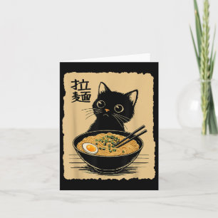 Funny Cat Ramen T-shirt Schattige Kawaii Japans An Kaart