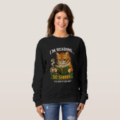 Funny Cat Reading Book Black Sweatshirt | Retro (Devant entier)