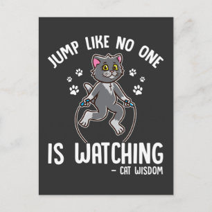 Funny Cat Rope Jumping Sport Kat Lover Briefkaart