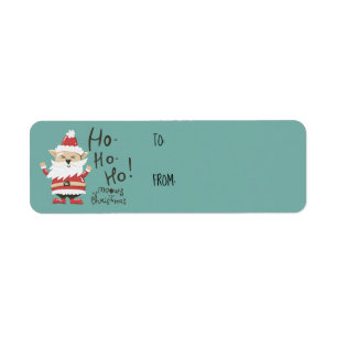 Funny Cat Santa Kerstmis Gift Stickers
