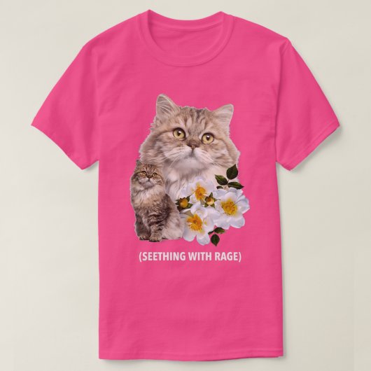Funny Cat Seething met Rage Sarcastic Kat T-shirt (Design voorkant)