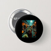 Funny Cat Selfie Halloween Zombies Humor  Ronde Button 5,7 Cm (Voorkant /achterkant)