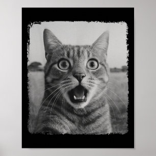 Funny Cat Selfie Meme Graphic Voor Mannen Vrouwen Poster
