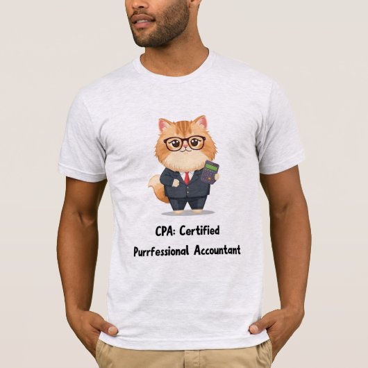 Funny Cat Shirt – Persian Accountant CPA Tee (Voorkant)