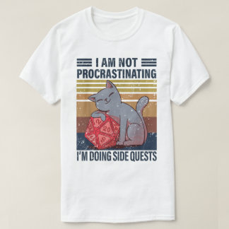 Funny Cat Side Quest RPG Design T-shirt