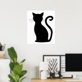 Funny Cat Silhouette Poster (Thuiskantoor)