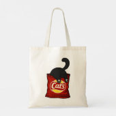 Funny Cat Snack Lover Tote Bag Cute Cat (Dos)