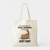 Funny Cat sociale afstand Gezegde Tote Bag (Achterkant)