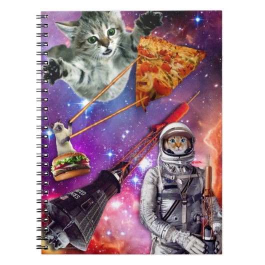 Funny Cat Space Federation Notitieboek (Voorkant)