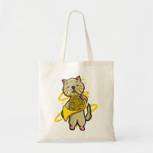 Funny Cat Spelling French Horn Musical Instrument Tote Bag