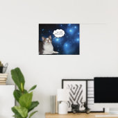 Funny Cat Star Gazer Poster (Thuiskantoor)