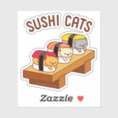 Funny Cat Sticker - SUSHI CATS (Vel)