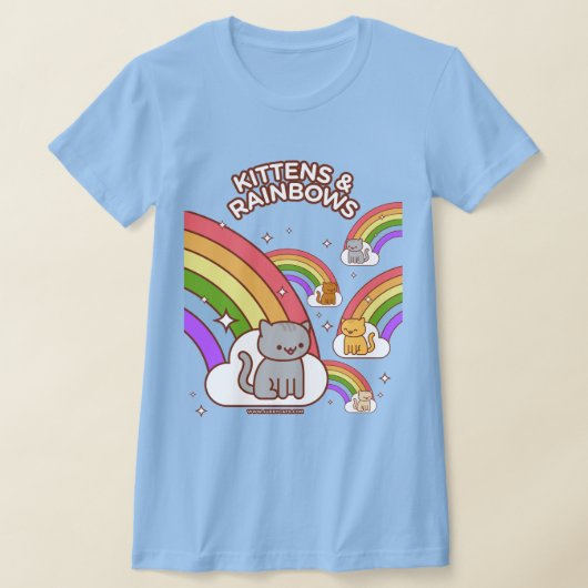 Funny Cat T-Shirt - "KITTENS & RAINBOWS" (Laagn)