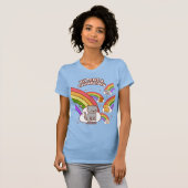 Funny Cat T-Shirt - "KITTENS & RAINBOWS" (Voorkant volledig)
