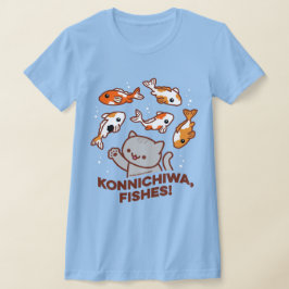 Funny Cat T-shirt - KONNICHIWA FISHES