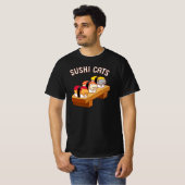 Funny Cat T-Shirt - SUSHI CATS (Voorkant volledig)