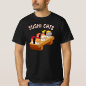 Funny Cat T-Shirt - SUSHI CHAÎNES (Devant)