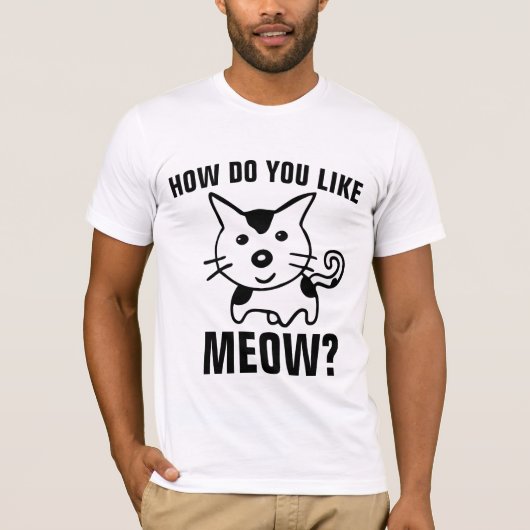 FUNNY CAT T-SHIRTS HOE VIND JE MOOW? (Voorkant)