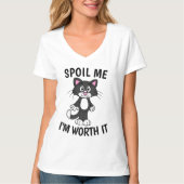 Funny Cat T-Shirts SPOIL ME DAT IK ERG BEN (Voorkant)