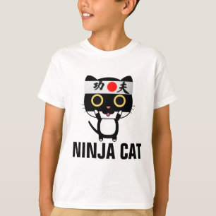 Funny cat T-shirts voor jongens kinder NINJA CAT