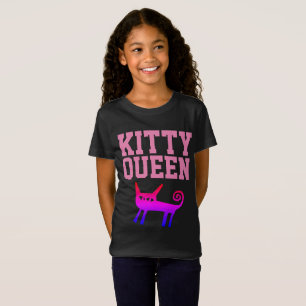 Funny Cat T-shirts voor meisjes kinder, KAT QUEEN