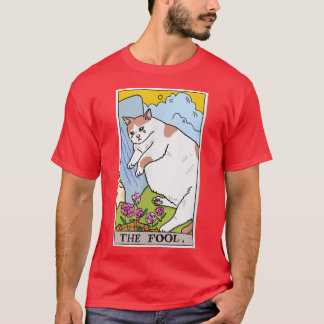 Funny Cat the Fool Tarot Card Halloween Costume Ca T-shirt