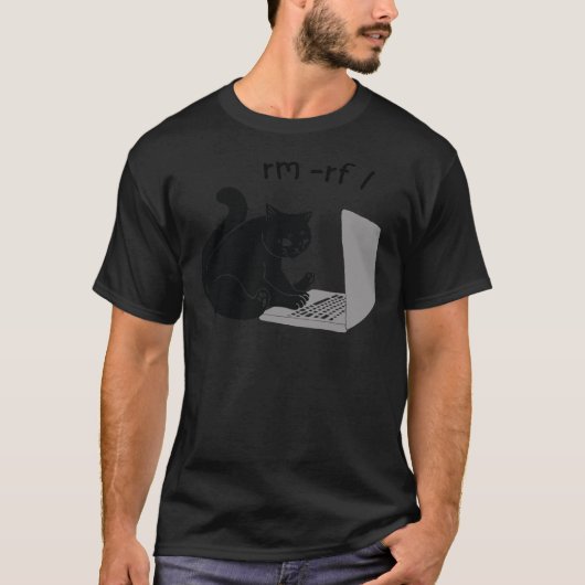 Funny Cat Typing on laptop Classic T-Shir T-shirt (Voorkant)