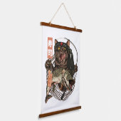 Funny Cat Vist Japans Hangend Wandkleed (Gebogen)