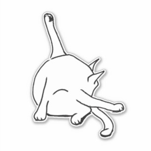 Funny Cat Washing Sticker