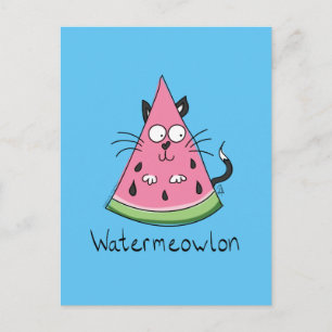Funny Cat Watermelon Cute Kinder Briefkaart