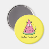 Funny Cat Watermelon Cute Kinder Magneet (Voorkant / Achterkant)