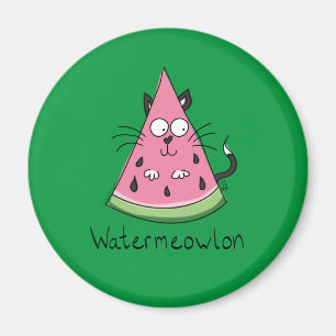 Funny Cat Watermelon Cute Kinder Magneet